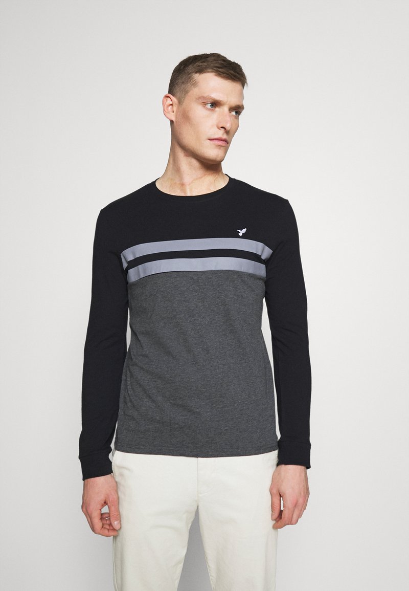 Pier One Camisola de manga comprida - black/mottled dark grey