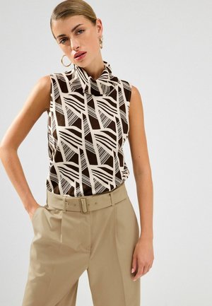 SLEEVELESS ROLL NECK TANK  - Felső - brown cream