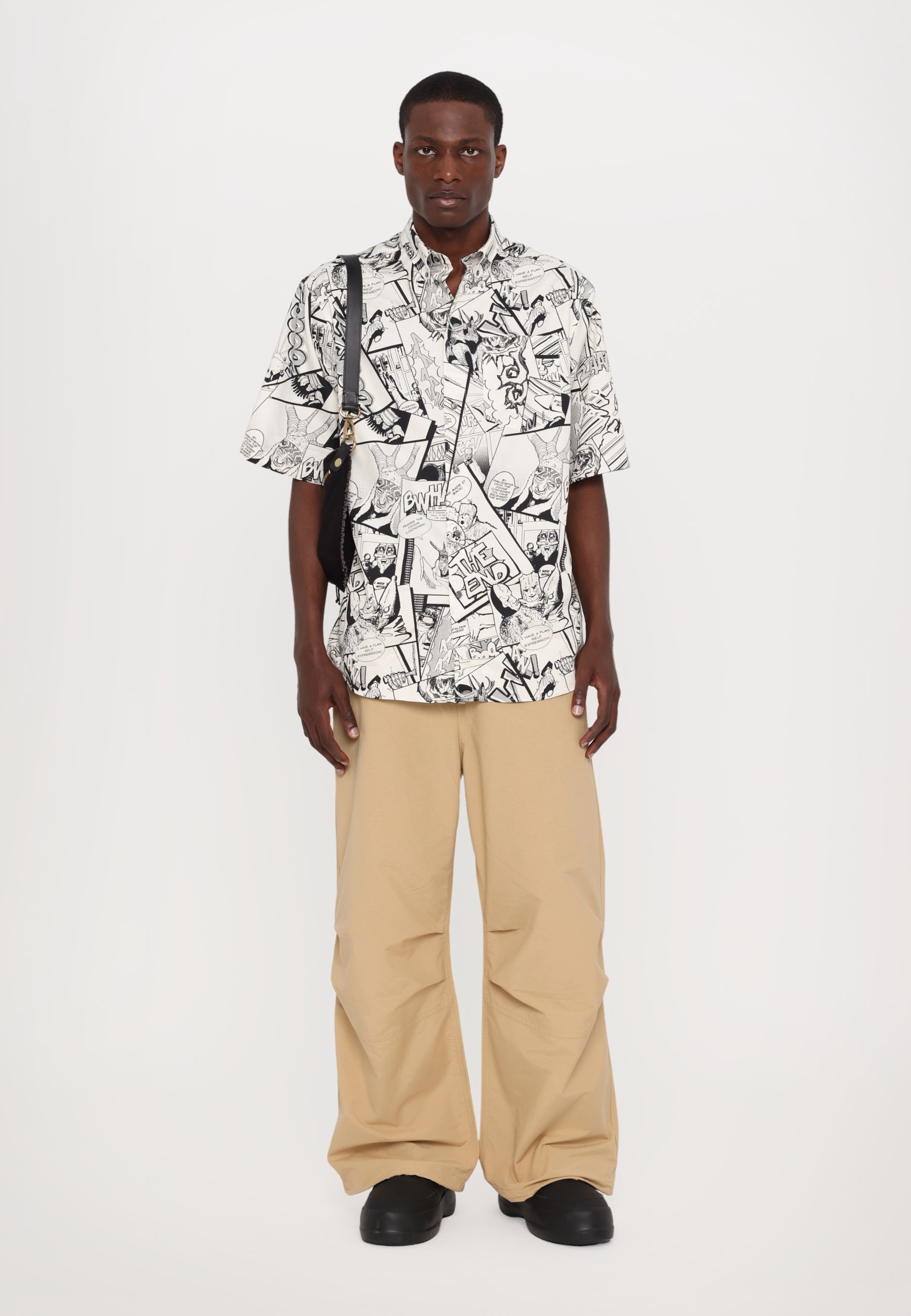 DOUBLE A BY W.W. MIK PARACHUTE PANTS - Broek - curds/zandkleur
