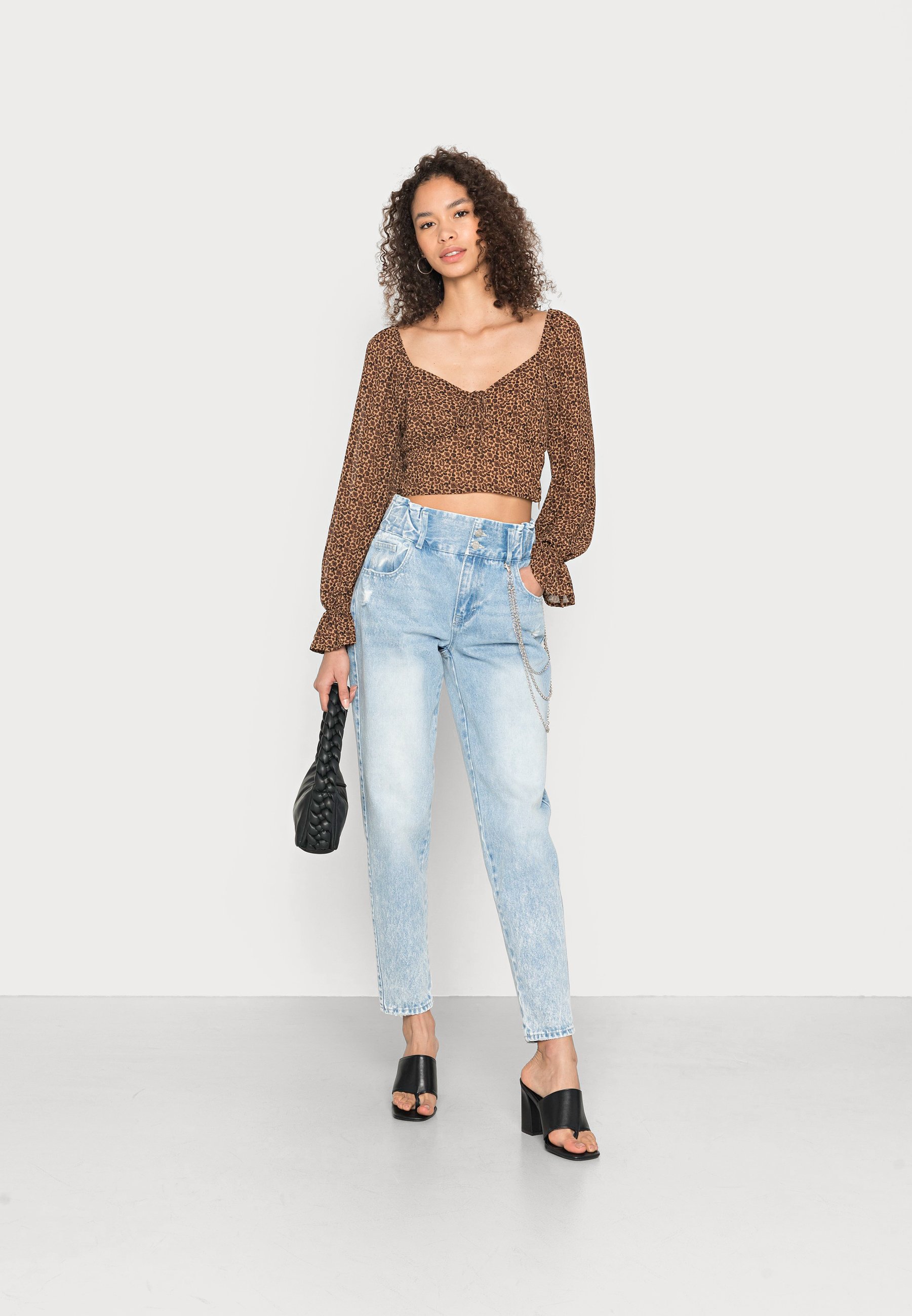 NA-KD TIE LONG SLEEVE BLOUSE 