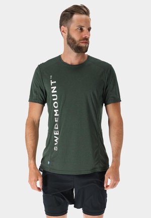 Swedemount LOGO TEE - T-shirt print - olive melange reflective