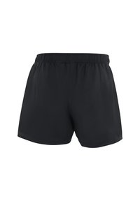 Schwarze Shorts mit elastischem Bund, glatter Textur und einem schlichten Design. Keine Taschen oder zusätzlichen Details sichtbar.