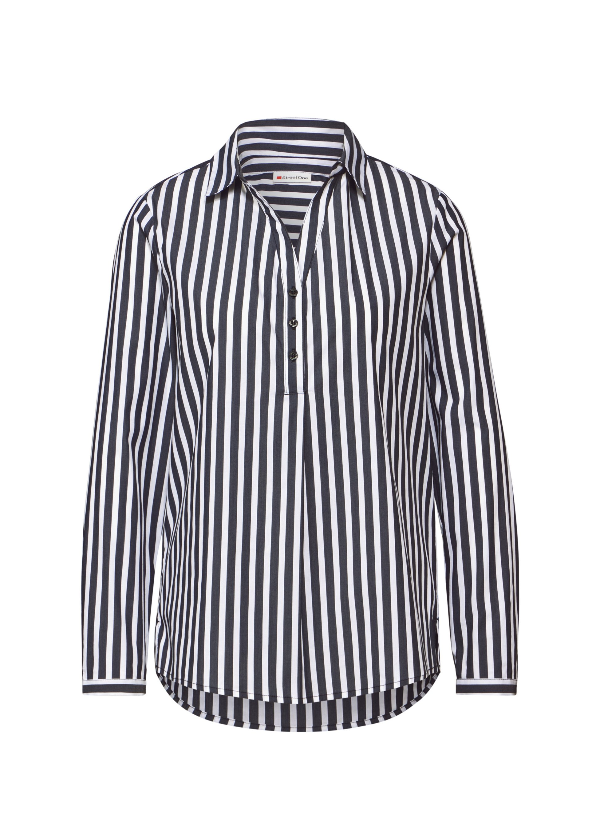 Street One Damen Bluse Mit Streifen – Elegante Langarm-Bluse Im Seersucker-Look