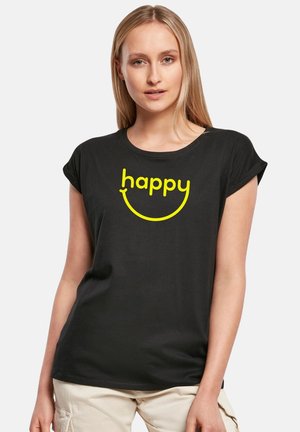 CLASSIC ROLL UP  HAPPYSMI - Print T-shirt - black