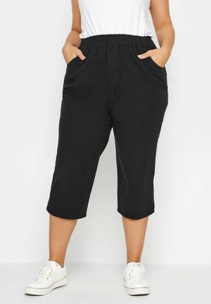 Yours Clothing, ELASTICATED CROPPED TROUSERS - Pantaloni - black