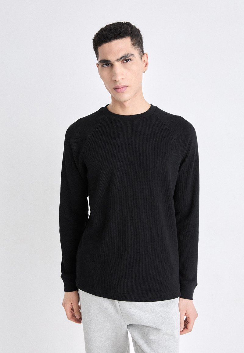 GAP WAFFLE CREW - Hosszú ujjú felső - black
