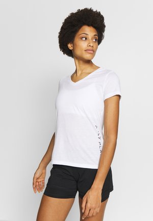 V NECK - Triko s potiskem - white/black/red