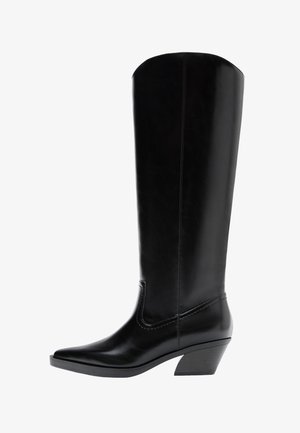 Stradivarius, PLAIN SHAFT - Bottes de cowboy / motard - black