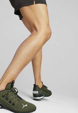AXELION REFRESH - Road running shoes - green moss/black/feather gray