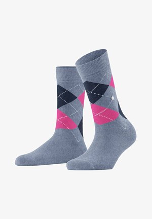 Burlington QUEEN - Socken - blaugrau/pink/dunkelblau