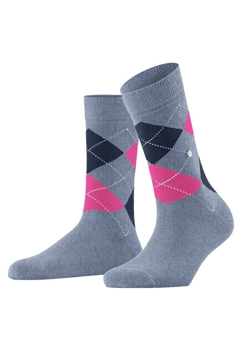 Burlington QUEEN - Sokken - blaugrau/pink/dunkelblau