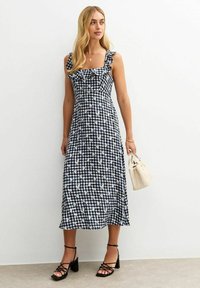 New Look - GINGHAM CHECK FLORAL PRINT MIDI  - Day dress - blue pattern Thumbnail Image 1