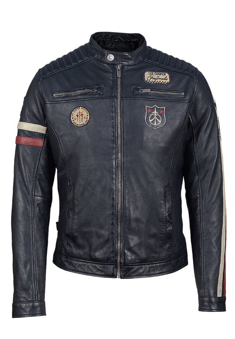 Lee Cooper Leren jas blauw