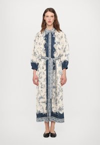 alemais casa shirt dress ALMAIS Casa Long-Sleeve Linen Midi Shirt Dress