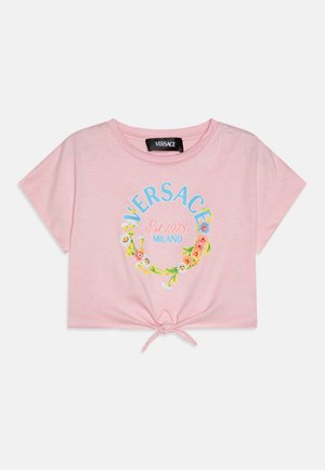 Versace LOGO FLOWERS PRINT - Camiseta estampada - pastel pink