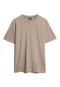Superdry & Co OVERDYED LOGO - T-Shirt basic - deep beige slub