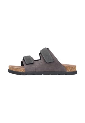 Pantolette flach - grau