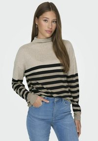 JDY LANGARM - Strickpullover - sandshell