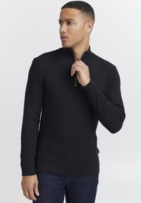 Casual Friday - CFKARLO STRUCTURED ZIPPER - Trui - dark navy Miniatuurafbeelding 1