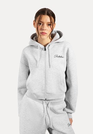 Sweat zippé - grau melange