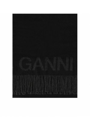 Ganni CON LOGO NERA GANNI - Bufanda - black