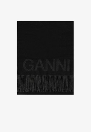 Ganni, CON LOGO NERA GANNI - Bufanda - black