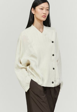 Massimo Dutti, FLUID WRAP SHIRT WITH BUTTON DETAIL - Bluse - off-white