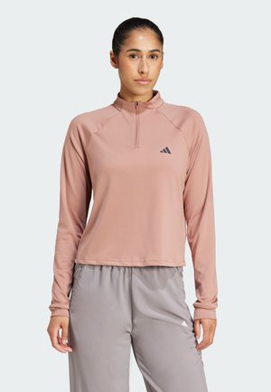 ESSENTIALS MINIMAL BRANDING 1/4-ZIP COVER UP - Langærmet T-shirt - warm clay   black