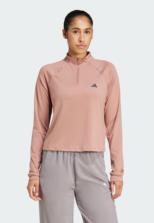 ESSENTIALS MINIMAL BRANDING 1/4-ZIP COVER UP - Long sleeved top