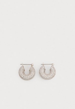 CORE PAVE MINI DONUT HOOPS - Pendientes - silver-coloured