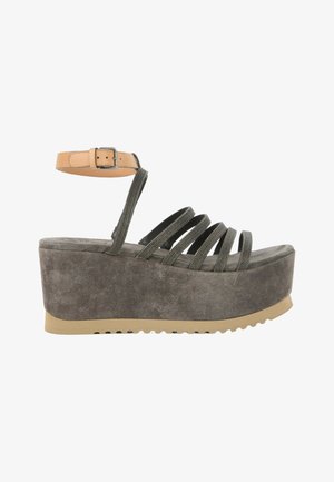 Brunello Cucinelli, SANDAL ANTHRACITE - Sandales à plateforme - anthracite