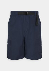 Námořnické cargo šortky vyrobené z lehkého materiálu, s elastickým pasem, páskem a bočními kapsami na úložný prostor.