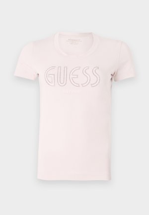 Guess LOGO TEE - Print T-shirt - low key pink