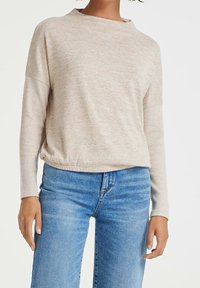 OPUS Stickad tröja - beige