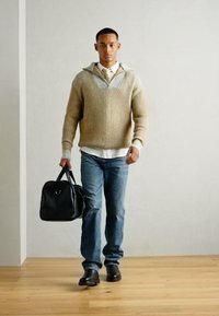 Scotch & Soda ZIP TROYER SWEATER - Pulover - mocha