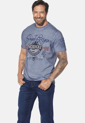 HELGO - Print T-shirt - blau