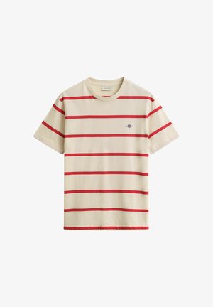 GANT, STRIPED - T-shirt imprimé - creamed white