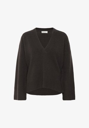 My Essential Wardrobe HUXI V-NECK - Trui - espresso