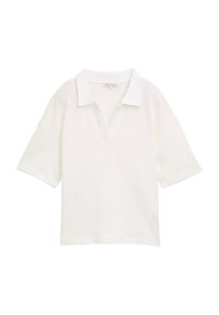 TOM TAILOR T-SHIRT T-SHIRT MIT POLOKRAGEN - Polo krekls - whisper white