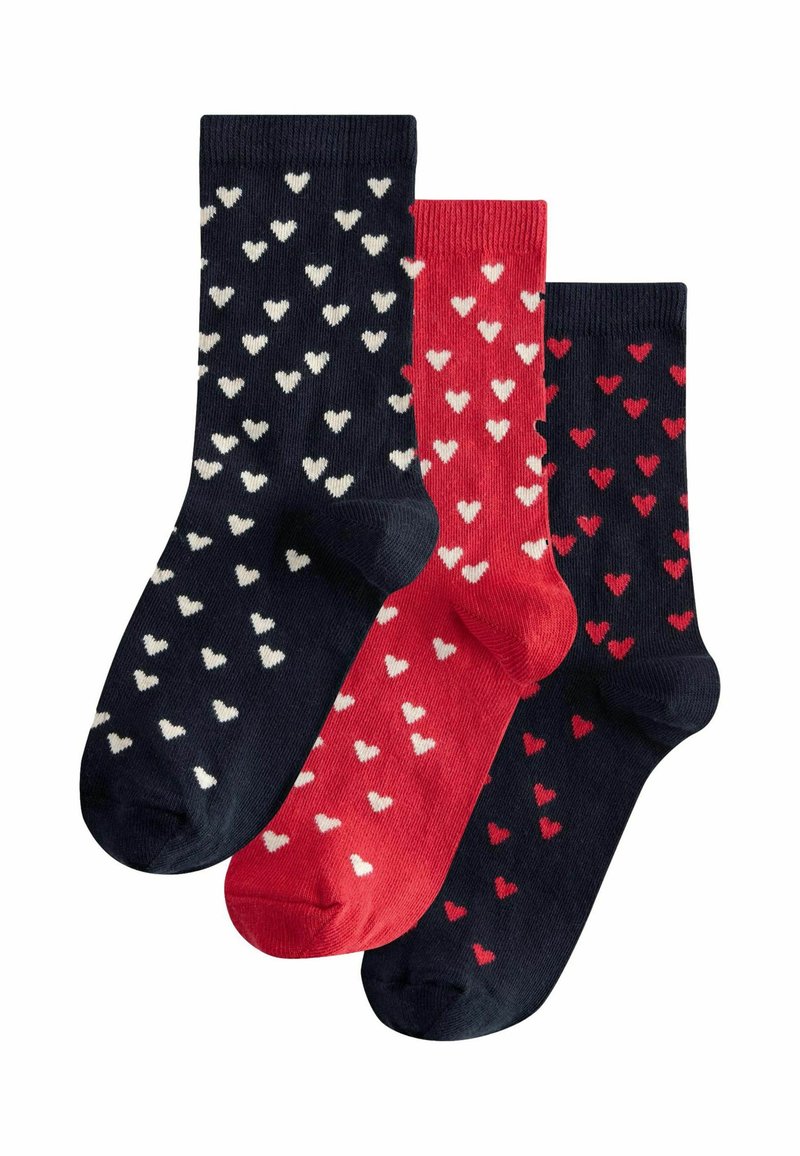 Next HEARTS 3 PACK - Sokid - navy red