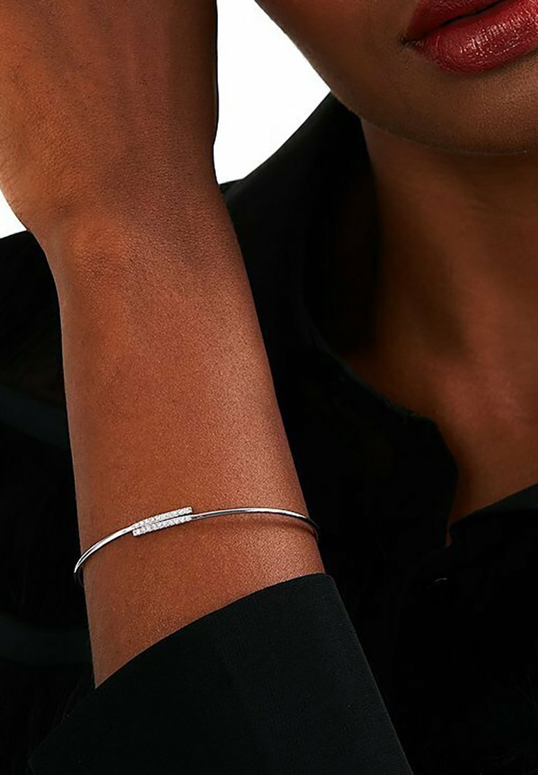 Kawailay Bracciale a strati Kristall Doppelkette Armreif Freundschaftsarmband für Damen Mädchen, One Size, Oro rosa