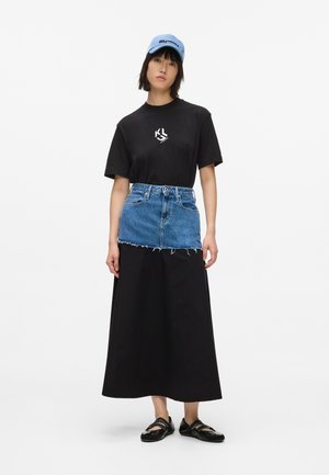 Fustă maxi - washed blue-black