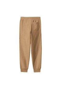 Pantalones de chándal color caqui con cintura elástica, piernas ajustadas y un bolsillo trasero. Fabricados con un tejido suave y liso con un acabado mate.