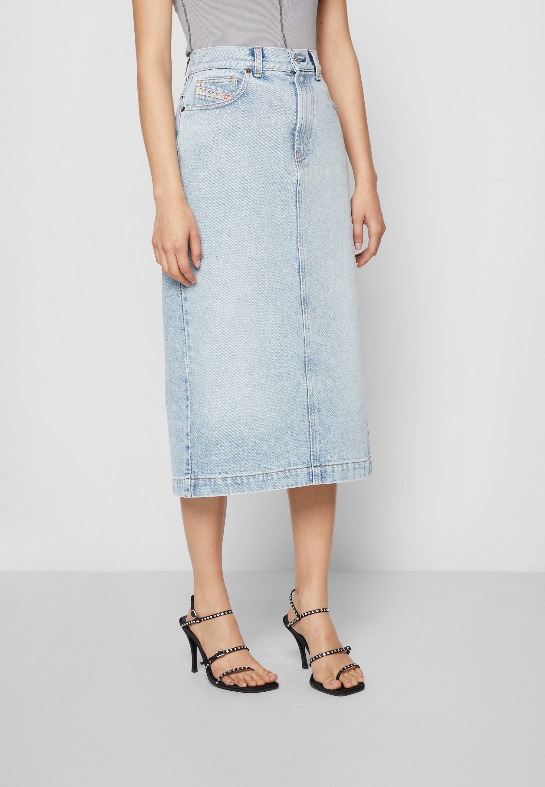 Diesel DE-RONNY DIESEL LIBRARY - Denim skirt - denim/blue-black  
