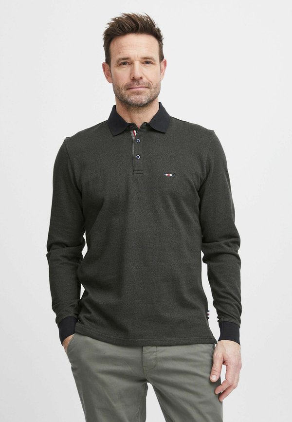 FQPETER two tone polo pique LS - Long sleeved top - grape leaf