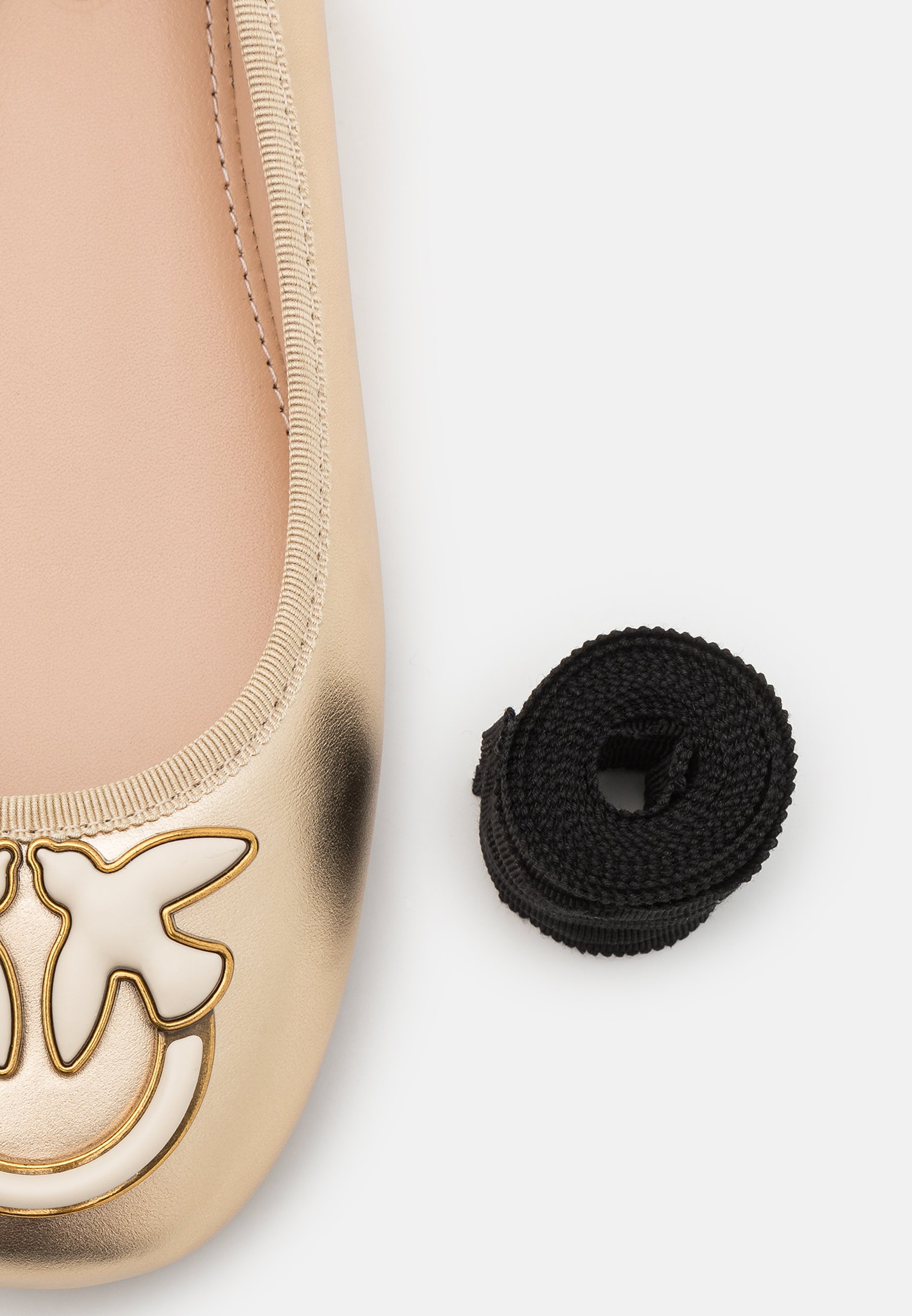 Pinko GIOIA - Ankle strap ballet pumps - light gold/gold