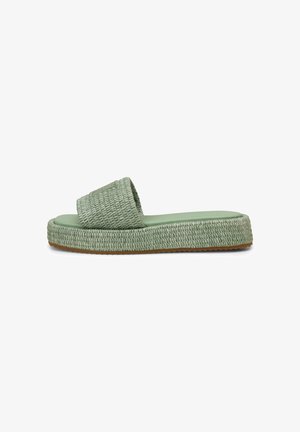 Marc O'Polo, PLATEAU-MODEL LARISSA IN BASTOPTIK - Pantolette flach - light sage