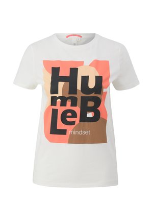 QS, T-Shirt print - creme