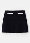 MINI JUPE MAILLE BORDS COCOTTE - Minigonna - noir