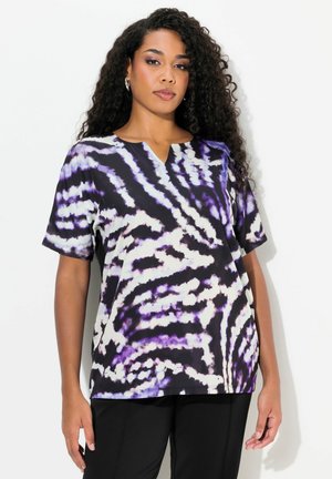 TIE-DYE FRONT SHORT SLEEVE - Pusero - black